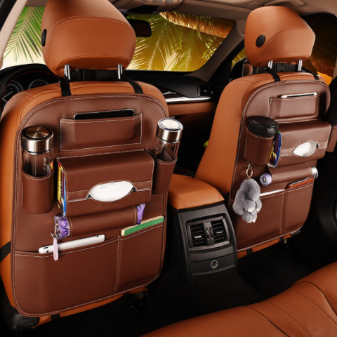 Car Seat Leather Storage Organiser Bag
