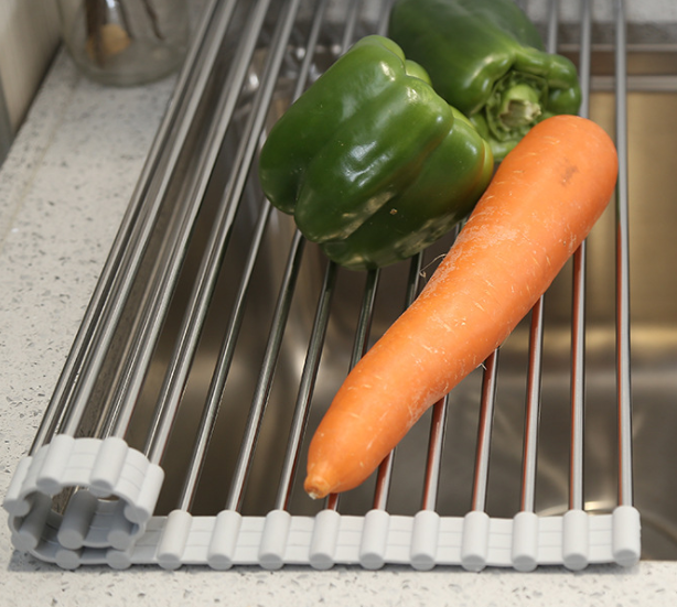 Folding Stainless Steel Sink Drain Rack