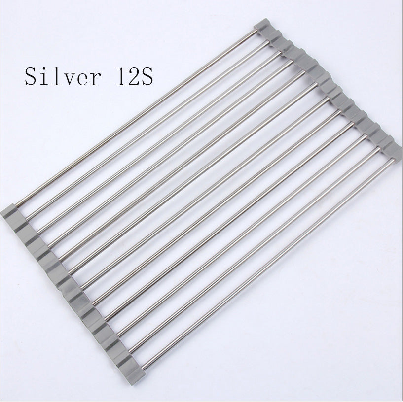 Folding Stainless Steel Sink Drain Rack