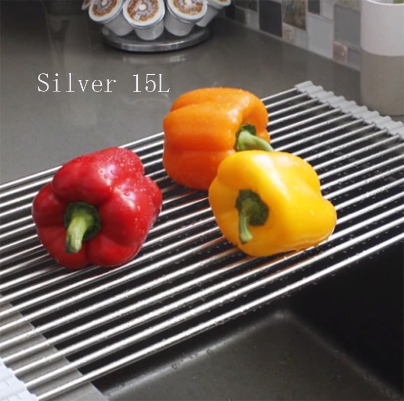 Folding Stainless Steel Sink Drain Rack