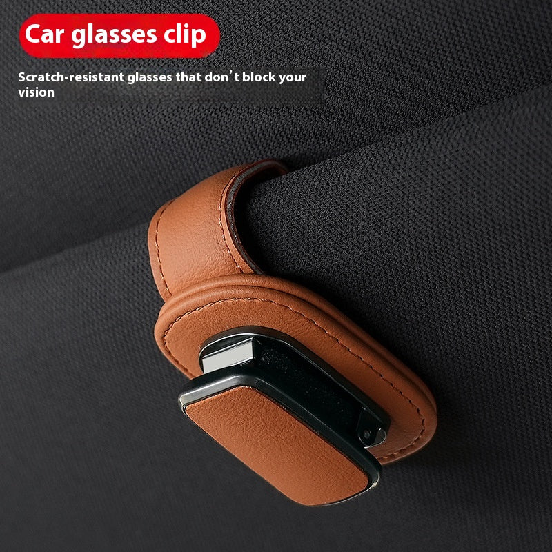 Leather Car Glasses Holder Frame
