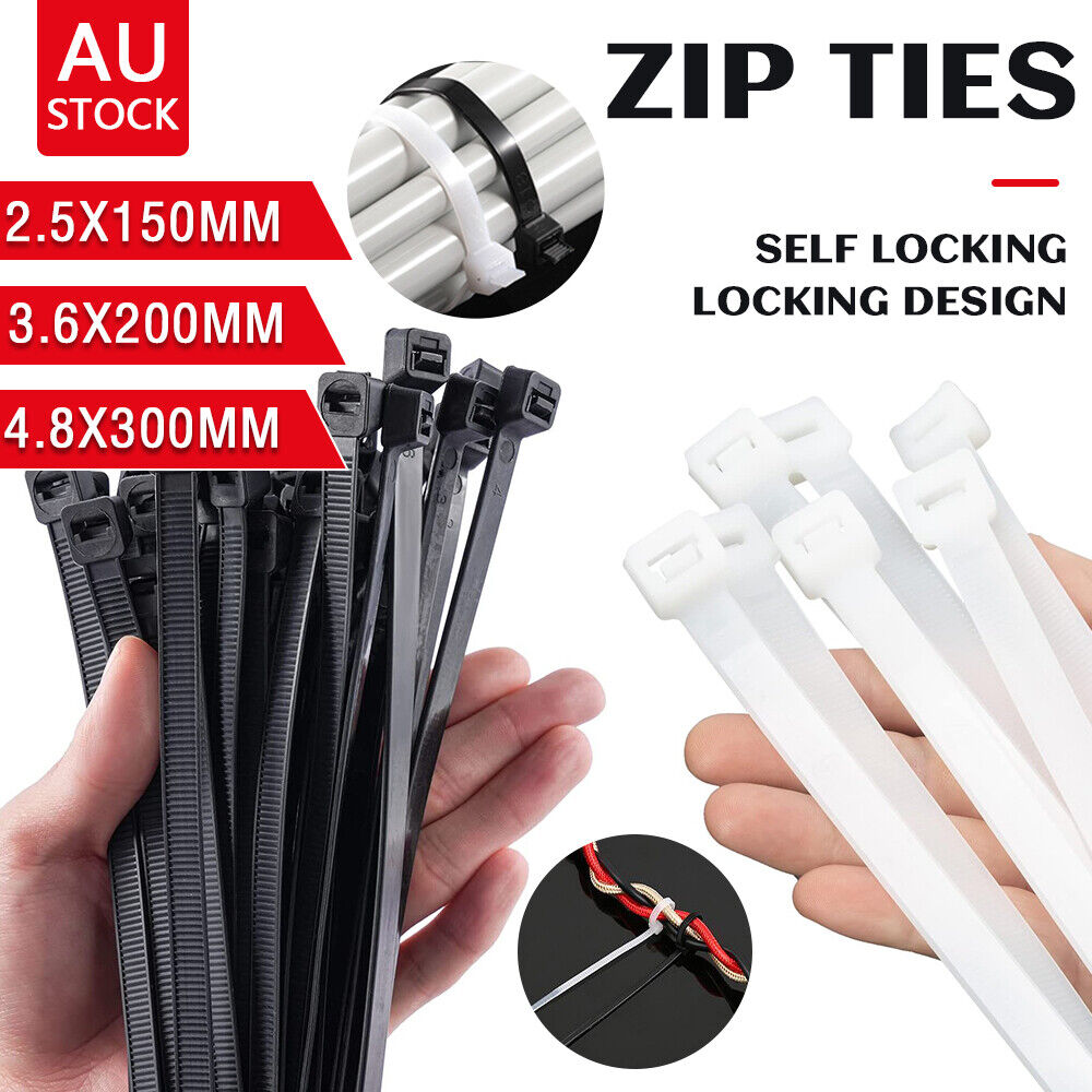 Nylon Cable Ties 100 Pack Black