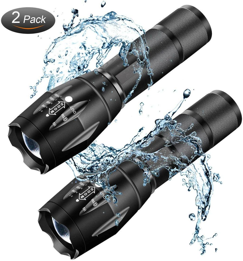 LED Rechargeable Flashlight 2-Pack