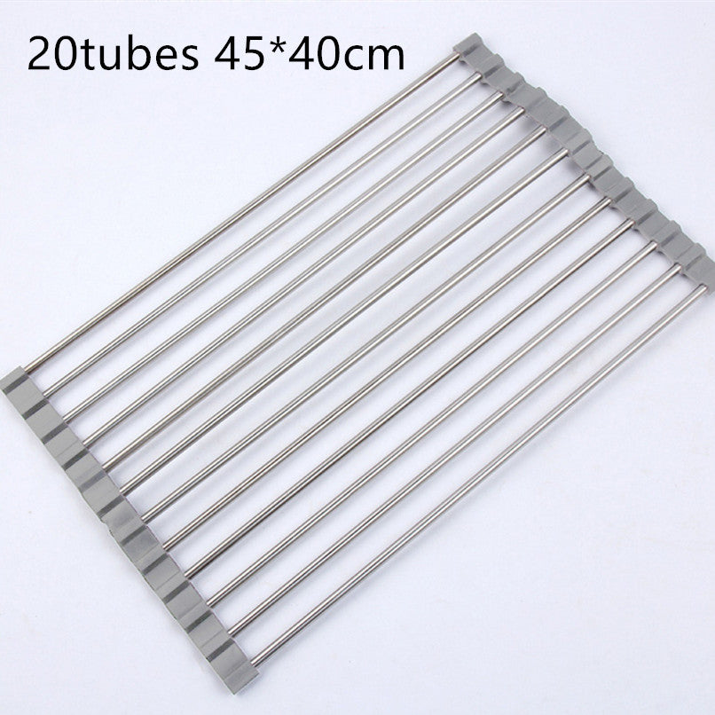 Folding Stainless Steel Sink Drain Rack