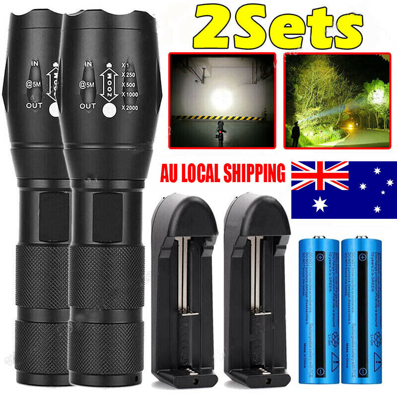 LED Rechargeable Flashlight 2-Pack