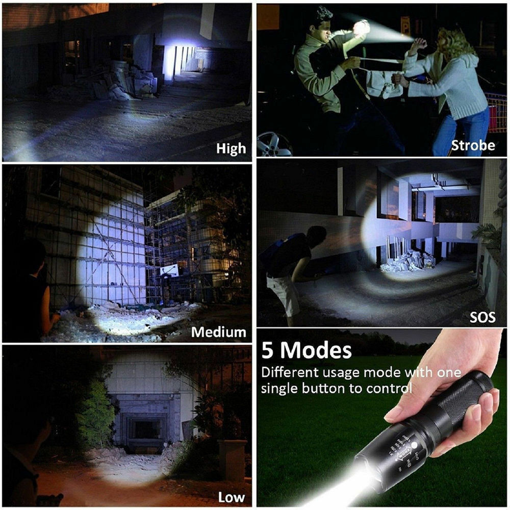 LED Rechargeable Flashlight 2-Pack