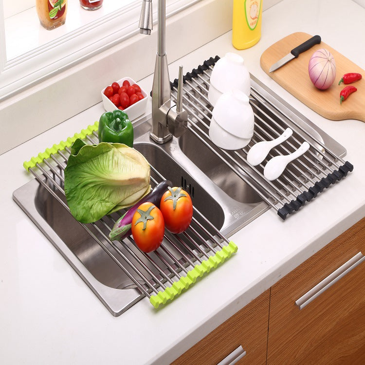 Folding Stainless Steel Sink Drain Rack