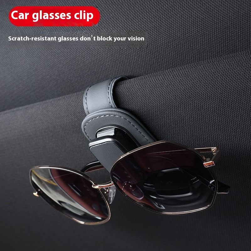 Leather Car Glasses Holder Frame